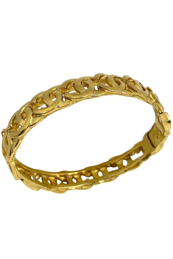 Pre-Owned Chanel Coco Mark Bangle GP Gold Women's