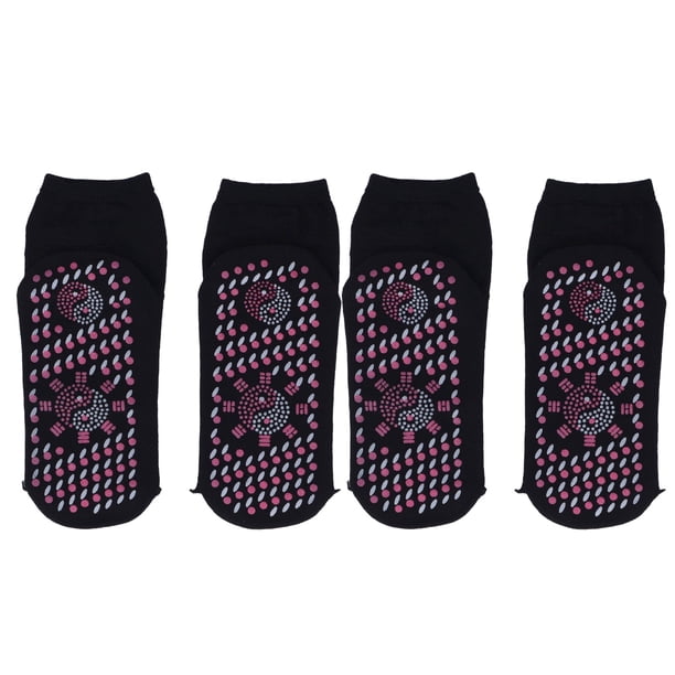 4 pares de calcetines autocalentables de algodón transpirables con diseño de turmalina, calcetines cálidos y calefactados para invierno, universales, color negro