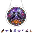 thumbnail image 3 of Halloween Acrylic Puzzle Suncatcher - 8 Inch Stained Glass Window Hanging Ornament for Car Halloween Tree Porch Patio Decor Spooky Gift, 3 of 7
