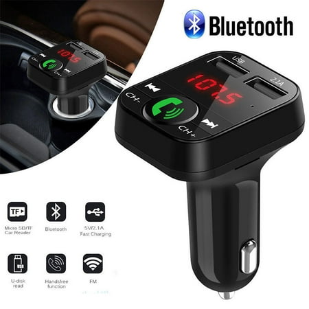 Fm Transmitter Mp3 Car Handsfree Wireless Bluetooth FM Transmitter LCD MP3 Player, Dual USB Charger Port Charger Car Kit ()