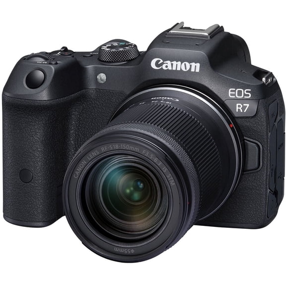 Restored Canon EOS R7 Mirrorless Camera with RF-S 18-150mm f/3.5-6.3 IS STM Lens, 32.5MP APS-C CMOS Sensor, 4K 60p Video, Wi-Fi, Bluetooth, International Version, Black