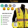 thumbnail image 4 of KwikSafety BIG KAHUNA (2 Pack) Hi Vis Reflective ANSI PPE Surveyor Class 2 Safety Vest (L/XL, Yellow), 4 of 9