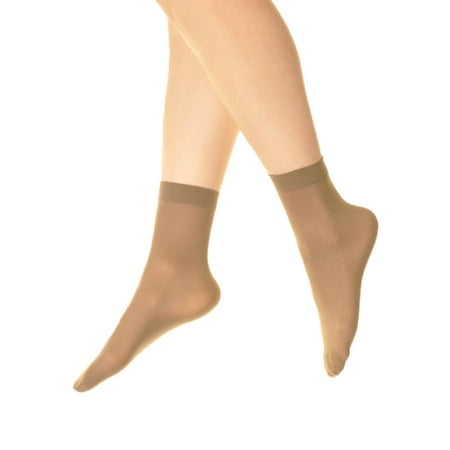 Set White Anklet - Angelina Nylon Ankle Hosiery 40D Sheer (6-Pairs)