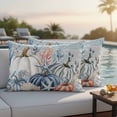 thumbnail image 4 of Blue Coastal Fall Outdoor Waterproof Pillow Covers, Thanksgiving Pumpkins Starfish Botanical Decorative Rectangle Throw Pillowcase Sofa Cushion Sham for Patio/Couch/Chair, 20"x12" 2 Pack, 4 of 8