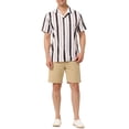 thumbnail image 2 of Lars Amadeus Men's Shirts Stripes Short Sleeve Color Block Summer Shirts, 2 of 6