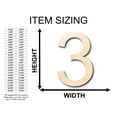 thumbnail image 2 of Unfinished Wood Arial Number 3 Shape - Craft - up to 36" DIY 42" / 3/4", 2 of 3