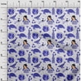 thumbnail image 3 of oneOone Rayon Medium Blue Fabric Earth Diy Clothing Quilting Fabric Print Fabric By Yard 56 Inch Wide, 3 of 4