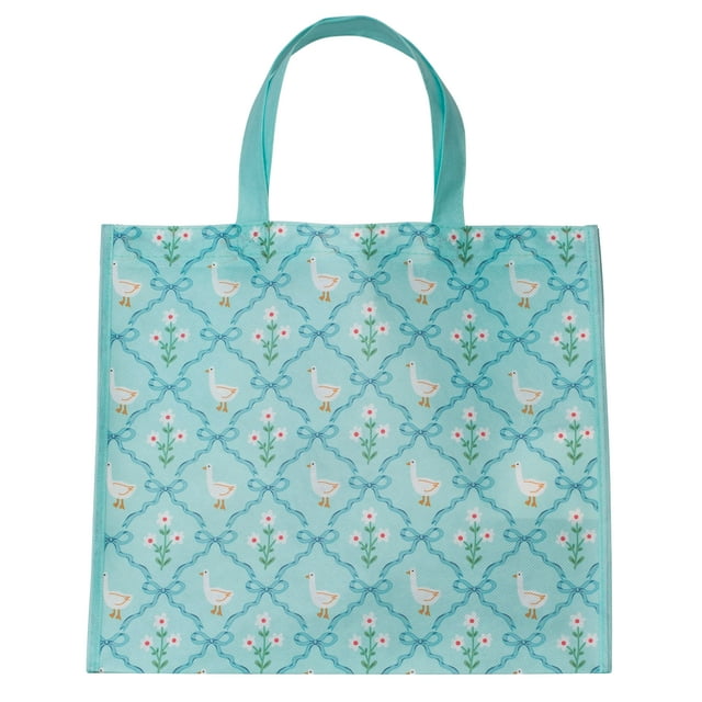 Sac De Courses Réutilisable Sur Le Thème Du Printemps Avec Porte-Bouteille – Sac À Provisions Avec Poignées Réutilisable, Sac d’épicerie Multifonction