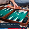 thumbnail image 3 of Set de backgammon Pointworks Premium, 19 pulgadas, piel, color marrón, 3 of 9