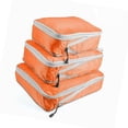 thumbnail image 1 of 3 cubos de compresión para maletas, bolsas organizadoras impermeables para maletas, organizador de equipaje para el almacenamiento diario. Naranja, 1 of 8