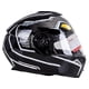 thumbnail image 1 of Casco abatible Horizon doble visor racing negro/blanco talla L, 1 of 4