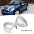 thumbnail image 4 of Side Mirror Cover Backup Mirror Case Rearview Mirror Cover 2pcs ABS  Plating Right Left Door Rear View Wing Mirror Cover  Fits For Cooper 2001-2006, 4 of 8