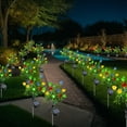 thumbnail image 4 of Qoosea Solar Flower Lights Outdoor 2 pack Gardenia Lights, 11 Head Led Solar Stake Light, Waterproof Pathway Light for Garden, Patio, Yard Decoration, 4 of 8