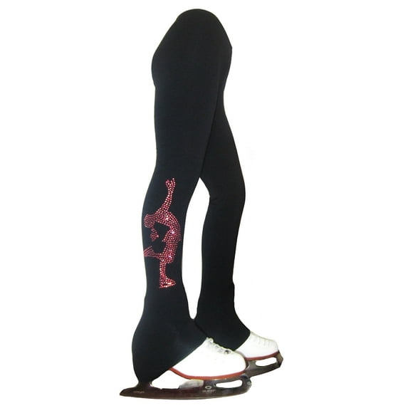 Figure Skating Pants with pink crystals "Layback" rhinestone applique