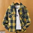 thumbnail image 2 of UngA Cowboy Shirts for Boys Boys Flannel Shirts Button Down Long Sleeve Plaid Shirt Family Matching Outfits Yellow,11-12 Years, 2 of 2