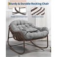 thumbnail image 4 of Oversized Outdoor Rocking Chair, Extra Large Wicker Rocker, with Cushion and Metal Frame, Thick High-Density Cushion, Patio Lounge Chair for Balcony Porch Backyard, 4 of 8