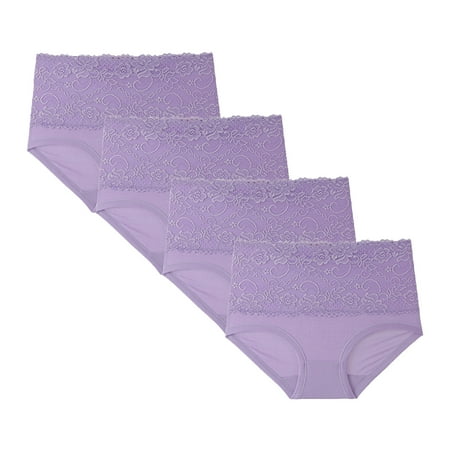AnuirheiH 4PC Underpants Women Lace High Waisted Body Shaper Shorts Shapewear Tummy Control Panties 4-6$ off 2nd