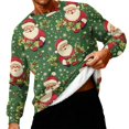 thumbnail image 2 of QHRMKOG 2026 New Mens Christmas Sweatshirts Loose Fit Santa Claus Graphic Sweaters Warm Crew Neck Fleece -Lined Sweatshirts Autumn Fashion Long Sleeve Tops Green 3XL, 2 of 4