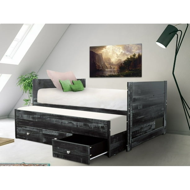 Bedz King All In One Twin Bed With, Room And Board Twin Bed With Trundle