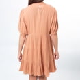 thumbnail image 4 of Elsie & Zoey Arissa Small Tuscan Clay Short Sleeve Crew Neck Tiered Panel Dress for Women, 4 of 5