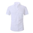 thumbnail image 1 of Camisas Para Hombre Manga Corta Camisa informal de algodón con botones para hombre, manga corta, para todos los días (White, XXL), 1 of 3