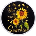 thumbnail image 3 of Christmas Savings Clearance! Cbcbtwo Microfiber Beach Towel, 59" Round Sand Free Quick Dry Lightweight Sunflower Theme Travel Towels Beach Towel Blank, for Travel Pool Beach Accessories, 3 of 3