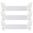 thumbnail image 3 of Baimeixun 100 anillos de servilleta de papel de mariposa 3D para decoración de mesa de servilleta de fiesta de bodas (blanco), 3 of 5