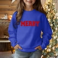 thumbnail image 4 of HXWCHs Soft cotton girls' sweatshirts Girls Long Sleeve Letter Print Sweatshirt Pullover top with Cute Design for Children Blue 9-10 Years, 4 of 5