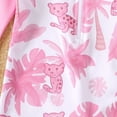 thumbnail image 6 of WhouRiu Swimsuit for Toddler Girls' Long Sleeve Tropical Print Zipper Rash Guard Kids Board Seaside Beachwear Bathing Suit Pink,Size 2-3 Y, 6 of 6