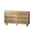 thumbnail image 4 of HMYG 51.18"6-Drawers Rattan Storage Cabinet Rattan Drawer,for Bedroom,Living Room,Natural, 4 of 9