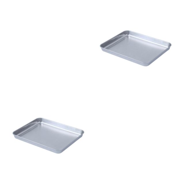 kurtrusly Stainless Steel Tray Space-saving And For Food Storage And Baking Purposes Food Storage Tray Baking Pan Tray 430square tray small 2Set