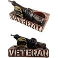thumbnail image 5 of Urbalabs Western USA Air Force Army Veteran Military Decor Salt and Pepper Shaker Caddy Farmhouse Dinner Table Kitchen Ranch Decorations Rustic Cowboy Decor Hand Painted (Veteran), 5 of 6