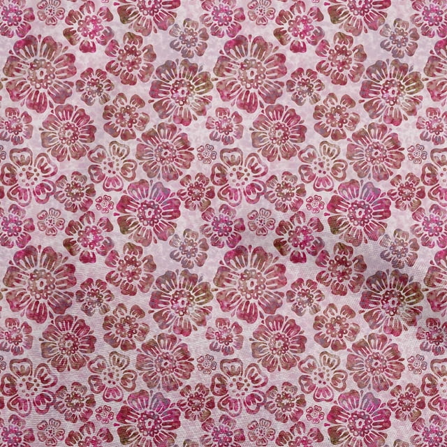 oneOone Rayon Pink Fabric Floral Craft Projects Decor Fabric Printed By The Yard 56 Inch Wide