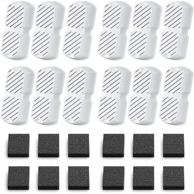 Pet Water Fountain Filters: 24 Dog Water Fountain Filters Replacement - Dog Fountain Filters - Including 12 Filters + 12 Sponges - Suitable for Pet Water Fountain