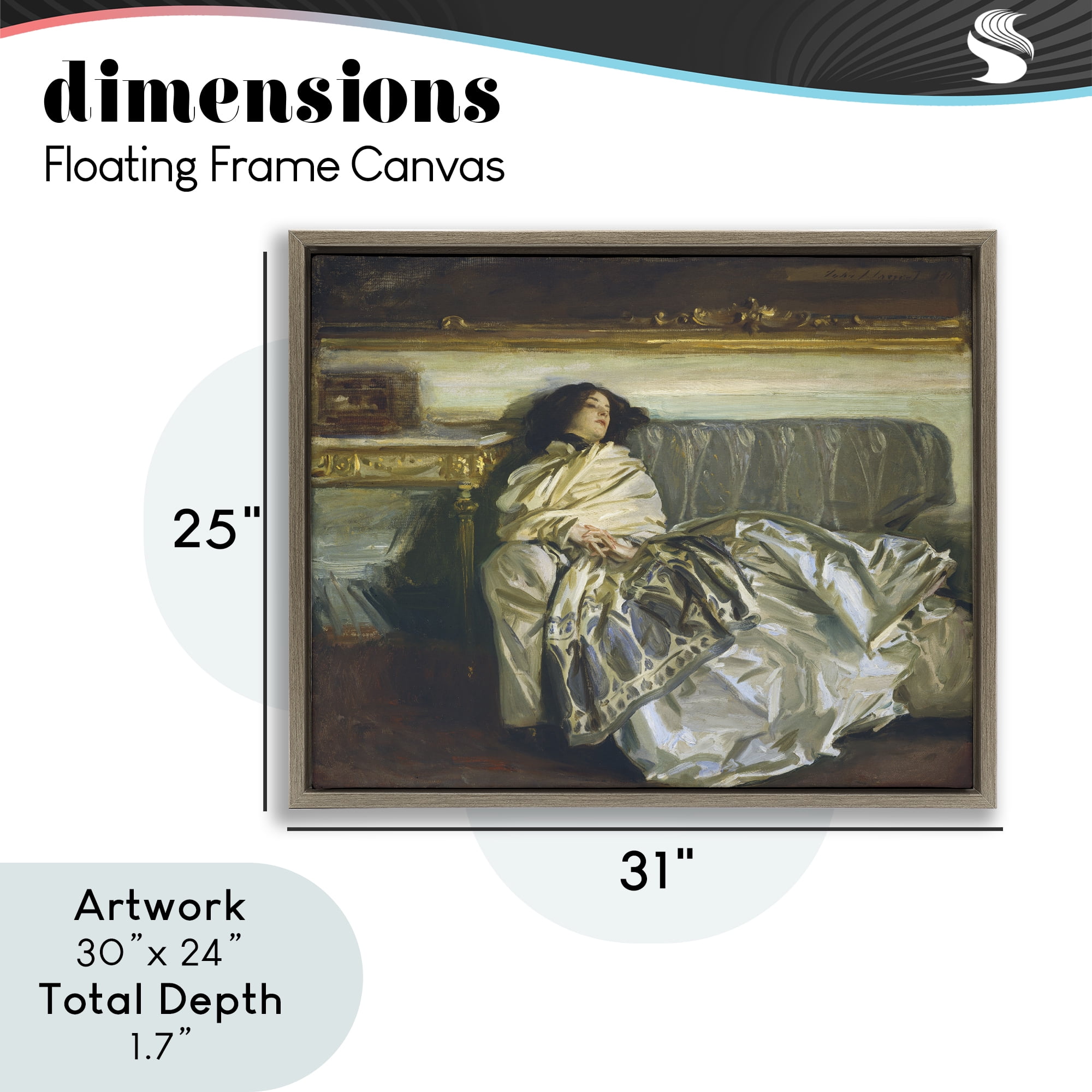 Stupell Industries Restful Woman Classic Brown Framed Floater Canvas Wall Art, design by Lil' Rue