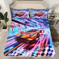 thumbnail image 2 of Manfei Teens Automobile Twin Sheet Sets, Checkered Flag Sheet Set Twin, Competition Race Car Bed Sheets Set Twin Size, Breathable Room Decorative, 3pcs, 2 of 5