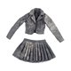 thumbnail image 4 of Conjunto de chaqueta corta y falda plisada a escala 1:6 para vestir figuras de acción portátiles Gris negro, 4 of 9