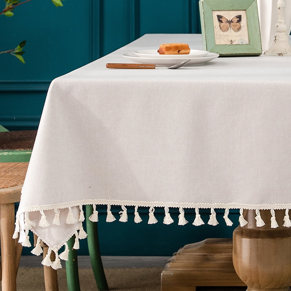 Solid Color Tablecloth, 55" X 70" Rustic Table Cover Farmhouse Square