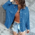 thumbnail image 2 of Uhndy Jackets for Women, Women Sexy Solid Buttons Corduroy Pocket Crop Workout Long Sleeve Loose Casual Coat Tops Jaket Outwears Winter Coats Christmas Gifts for Women, 2 of 4