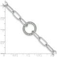thumbnail image 5 of Sterling Silver Rhodium-Plated Paperclip Cz Circle With 1In Ext. Bracelet (Width 5.25) (Length 8) - Jbsp, 5 of 5