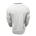 thumbnail image 6 of RYDCOT Men's Henley Long Sleeve Raglan Shirt 100% Cotton Lightweight Pullover 3-Button Placket Casual Crewneck T-Shirt for Men White, 6 of 8