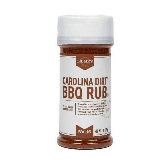 Lillie's Q Carolina Dirt BBQ Rub, 6 oz – Sugar-Based BBQ Seasoning for Unbeatable Flavor