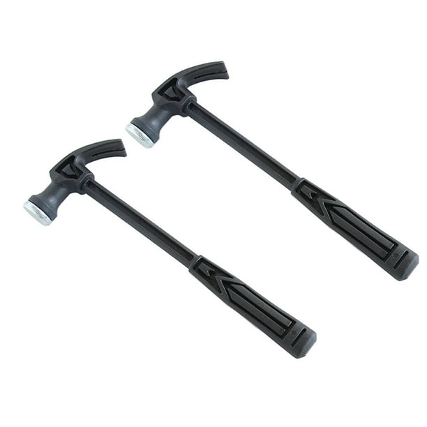 2 minimartillos de garra con mango de plástico, para uso doméstico, para carpintería, perforador de clavos, herramienta de emergencia de metal (negro)