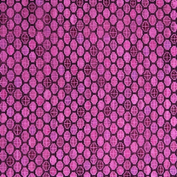 Ahgly Company Indoor Square Abstract Pink Modern Area Rugs, 3' Square
