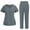 Dark Gray, variant on Scrubs for Women Set 2025 Fall Medical Uniform Stretch V-Neck Scrub Top & Jogger Pant with Pockets