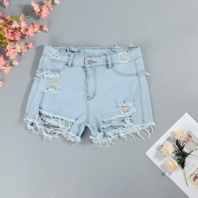 Aayomet Shorts For Women Womens Summer Casual High Rise Ripped