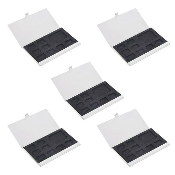 5X 9 -SD / SD Tarjeta de Memoria Almacenamiento Caja de Almacenamiento Caja Protector Metal Casos 8 TFand1 SD