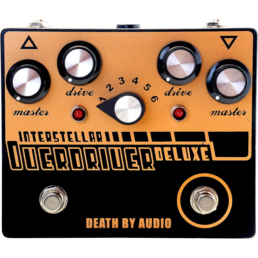 DEATH BY AUDIO Interstellar Overdriver Deluxe Dual Overdrive Noise Effects  Pedal Black and Gold