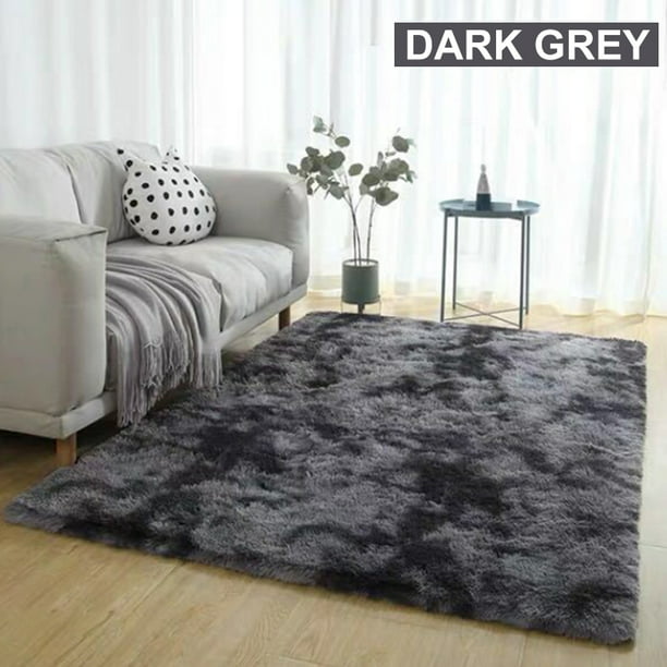 Smooth Soft Large Gy Fluffy Rugs, Living Room With Dark Grey Rug