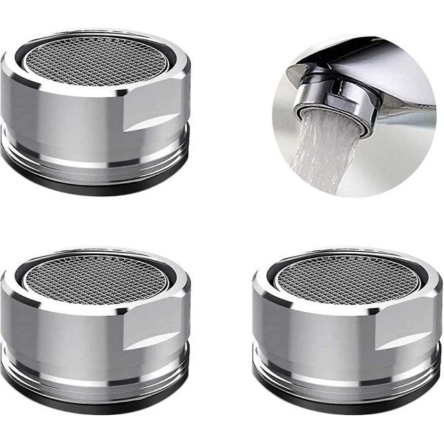 Paquete de 3 aireadores de grifo de cocina, piezas de repuesto de aireadores de grifo con carcasa de latón, 15/16 pulgadas 24mm M